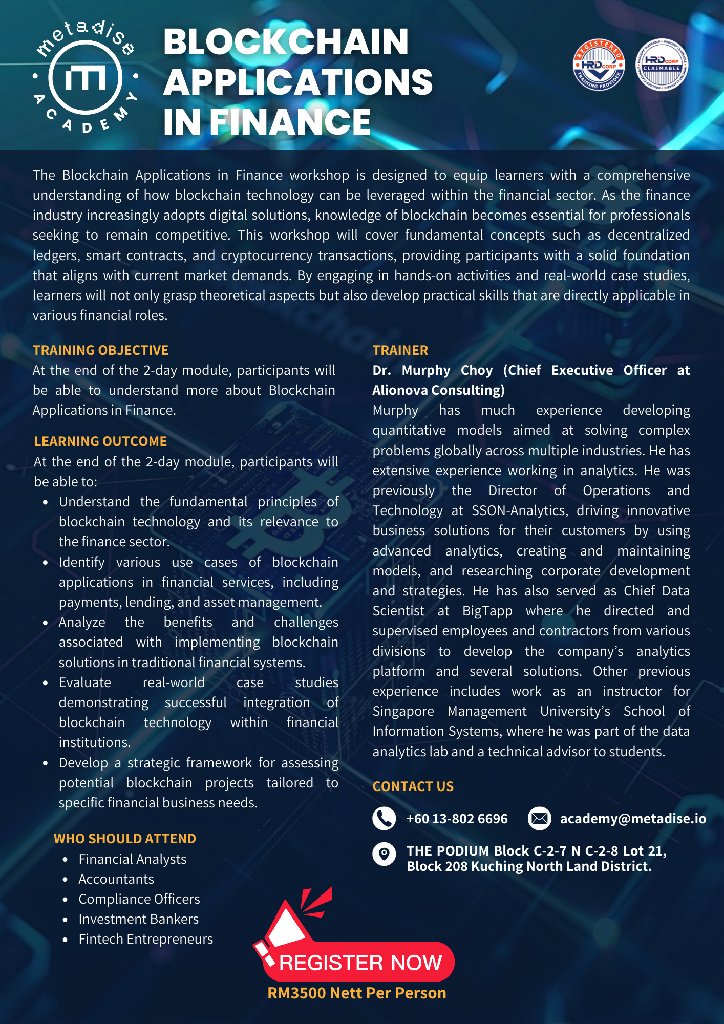 Brochure for Blockchain Applications in Finance